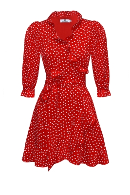 Платье "Алета", красное, белый горох