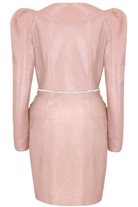 Платье "Сиджи" Розовый с блеском ,Люрекс, мини