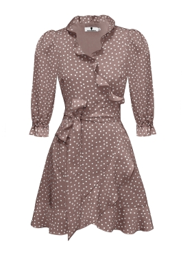 Платье "Алета", какао, молочный горох