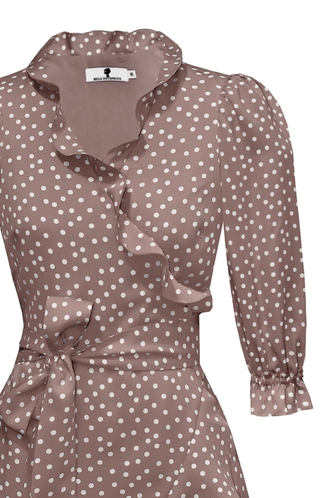 Платье "Алета", какао, молочный горох