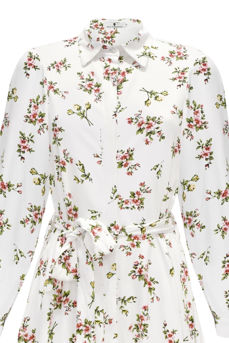 Платье "Ребека" белое, цветочный принт, макси