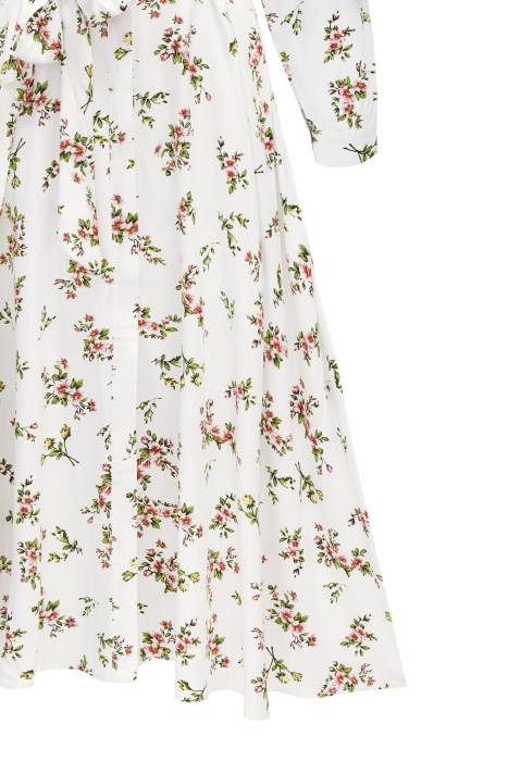 Платье "Ребека" белое, цветочный принт, макси