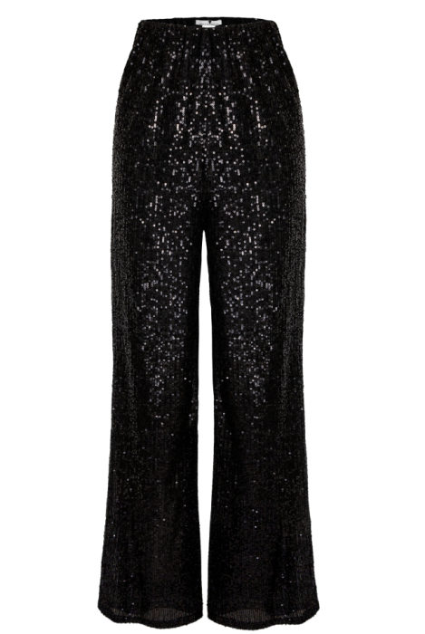Брюки "Эрлис" черные, черные пайетки, палаццо