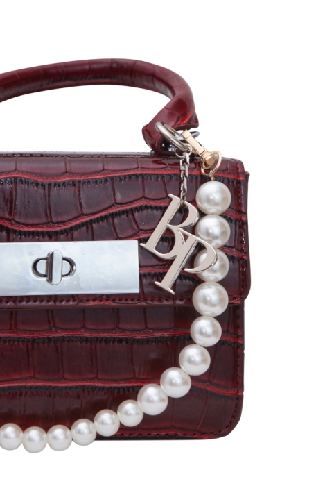 Сумка "Илия" красная, эко-кожа, имитация кожи крокодила