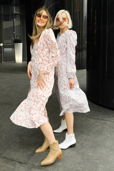 Платье - халат "Ирэн" молочное, цветочный принт