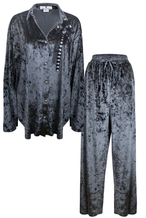 Костюм - пижама "Винтер" графит, бархат