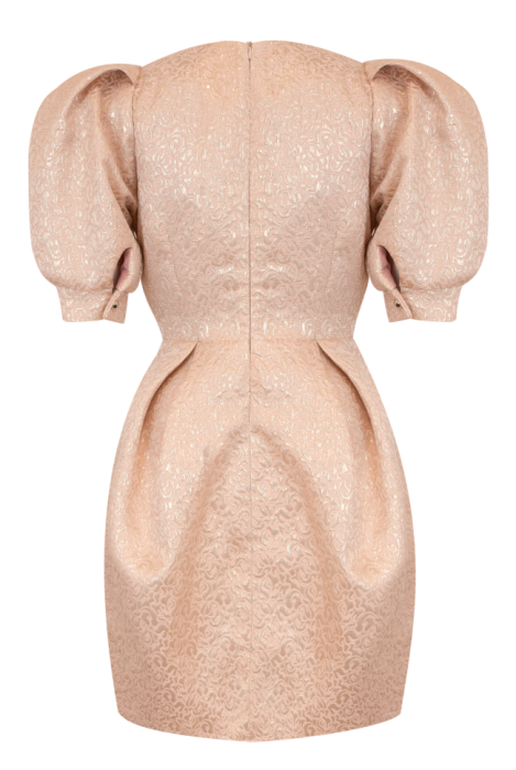 Платье "Розетта" Розовый Футляр , Перламутровый Жаккард (Мини)