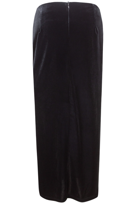 Юбка "Руж", миди, чёрная, бархат, карандаш, со сборкой, 90 см