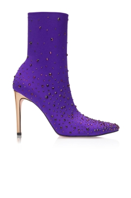 Ботильоны "AW 18-19" бифлекс фиолетовые со стразами