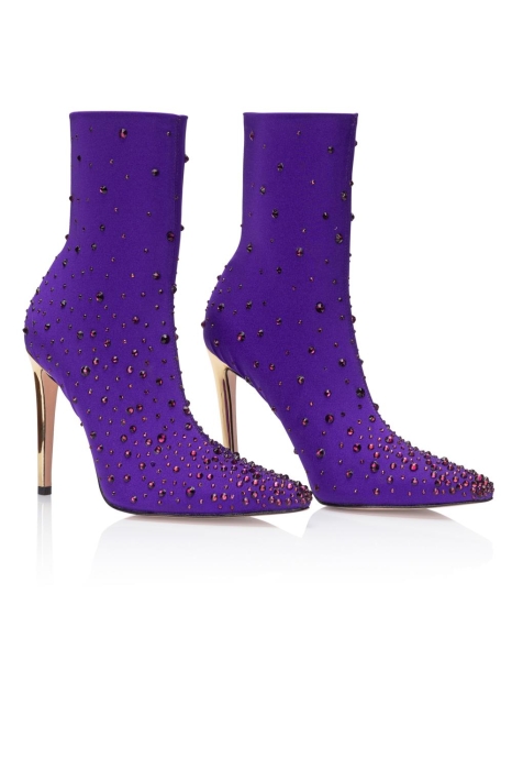 Ботильоны "AW 18-19" бифлекс фиолетовые со стразами