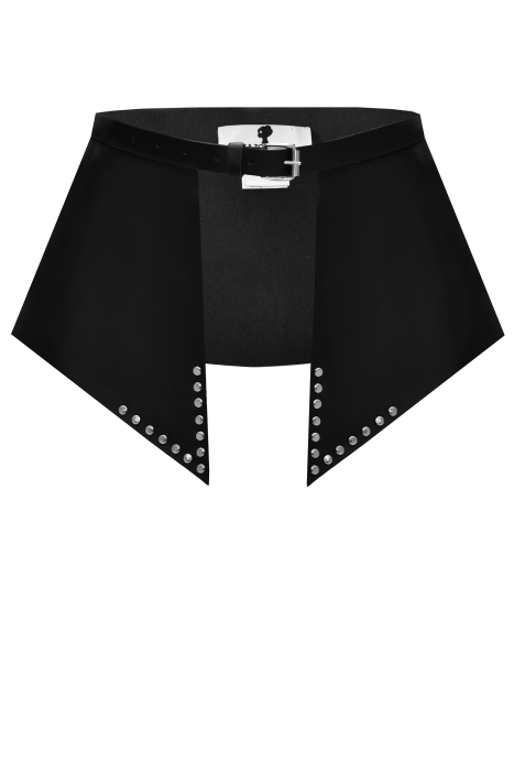 Пояс - корсет - баска черный, с клёпками, эко-кожа