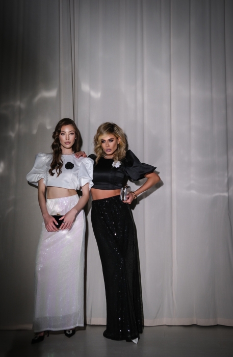 Юбка "Эрлайн" черная, черные пайетки (100 см)