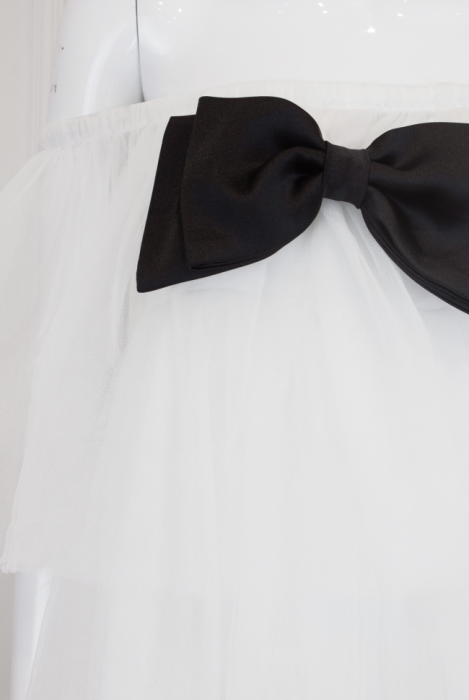 Платье  "Жуллен" , Белое, Воздушное , Ярусами (Мини) 