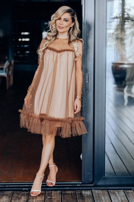 Платье "Энни" светло-коричневое