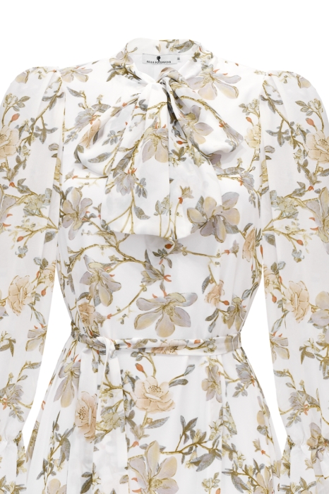 Платье "Флоранс" молочное, цветочный принт, миди