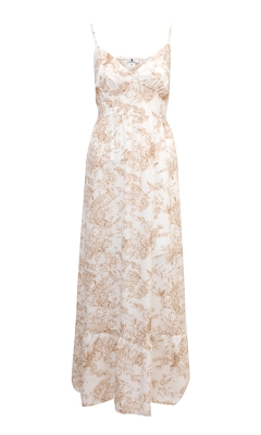 Платье - сарафан "Брайди" белое, бежевый принт "прованс"