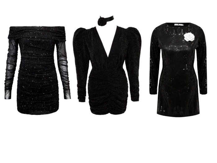 Платье "Пэйсли" черное, пайетки