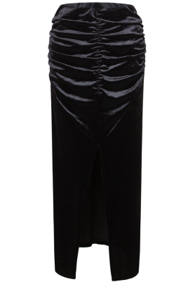 Юбка "Жюр", миди, чёрная, бархат, карандаш, с драпировкой, 90 см