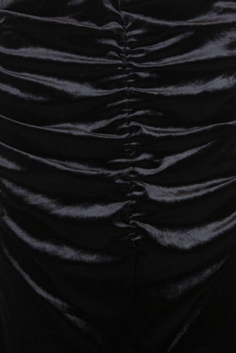 Юбка "Жюр", миди, чёрная, бархат, карандаш, с драпировкой, 90 см