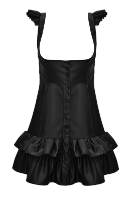 Сарафан "Миртл" черный, эко-кожа