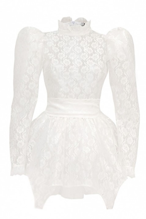 Платье "Дженнер" белое, кружево, мини + подъюбник
