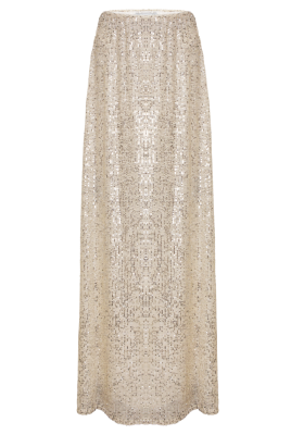 Юбка "Эрлайн" бежевая, серебристые пайетки (100 см)