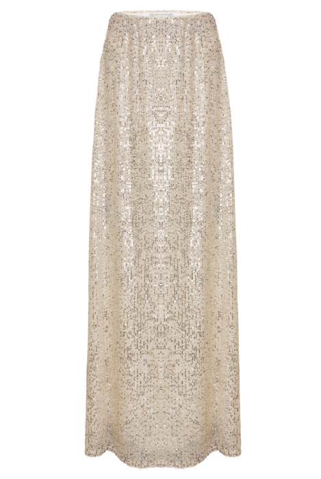 Юбка "Эрлайн" бежевая, серебристые пайетки (100 см)