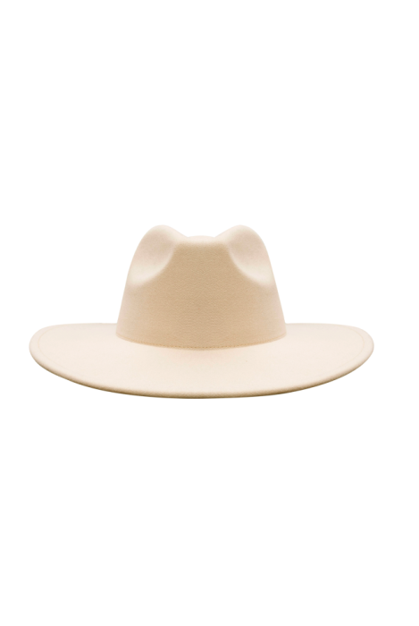 Шляпа "Поль" бежевая, поля 9 см