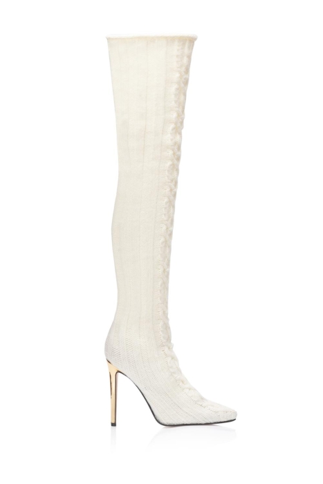 Ботфорты "AW 18-19" вязанные, молочные