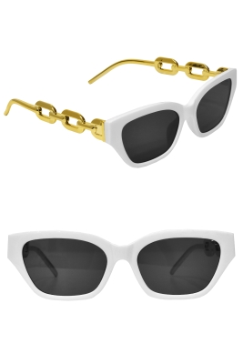 Очки "Элтони" белые, дужки золотистые ввиде цепочки