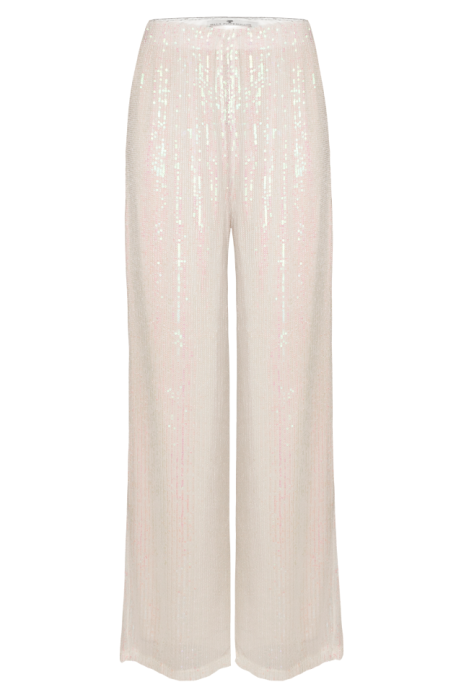 Брюки "Эрлис" белые, пайетки мультицвет, палаццо