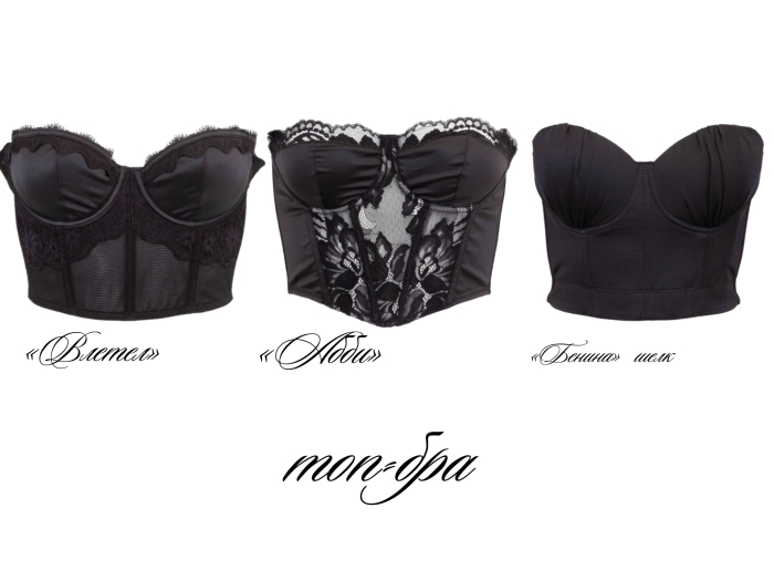 Топ - кроп - корсет "Абби" черный