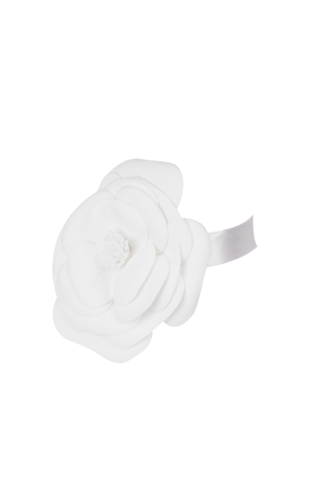 Брошь - чокер "Камелия" белая