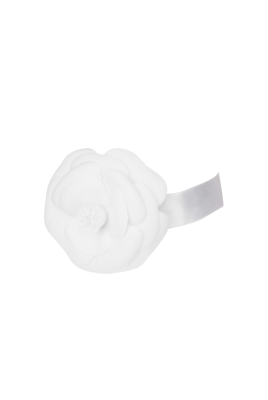 Брошь - чокер "Камелия" белая
