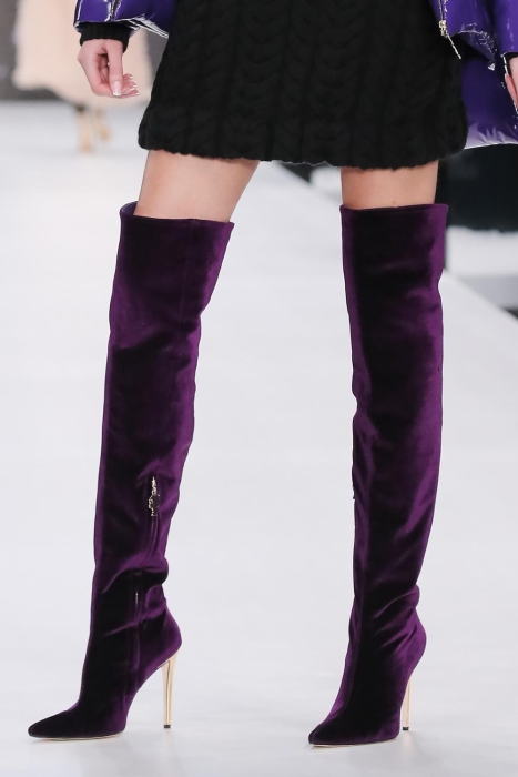 Ботфорты "AW 18-19" бархат фиолетовые