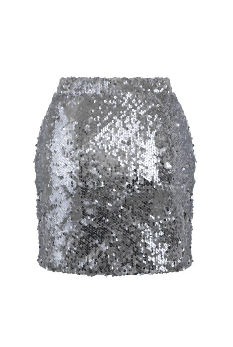 Юбка "Ронни" белая, серебристые пайетки (38 см)