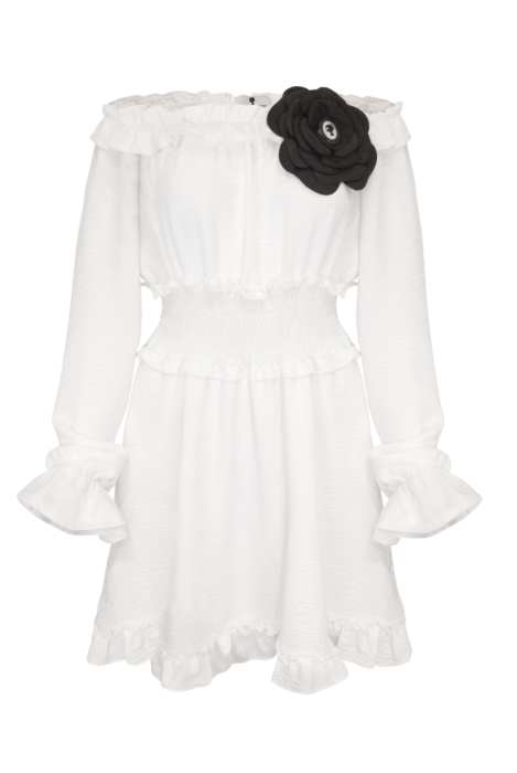 Платье  "Круэ" , Белое , Хлопок, В Стиле Прованс ,Минни