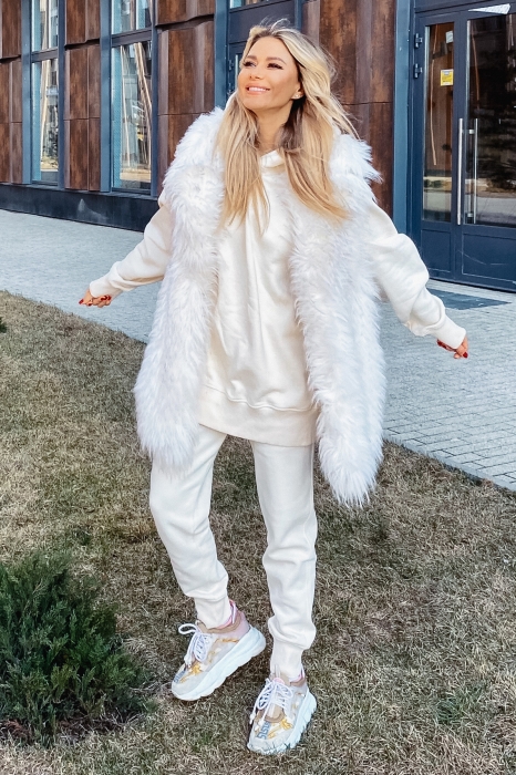 Худи "Джаред" молочное, с капюшоном, трикотаж