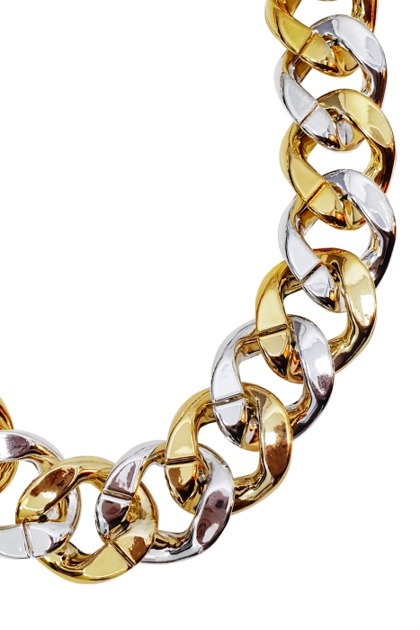 Чокер (колье) "Сузанна", крупная золотисто - серебристая цепь