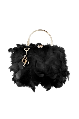Сумка - ридикюль "Перья" черный