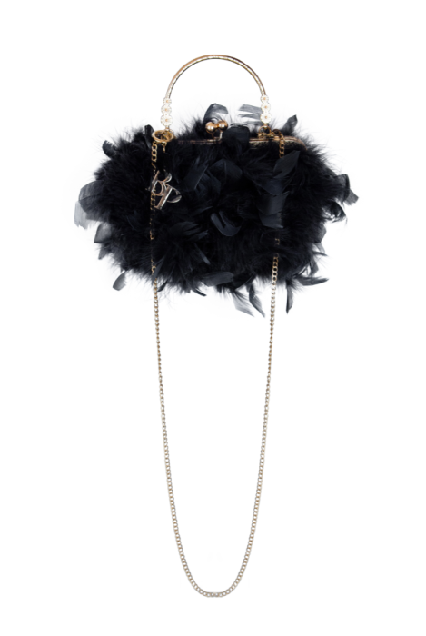 Сумка - ридикюль "Перья" черный