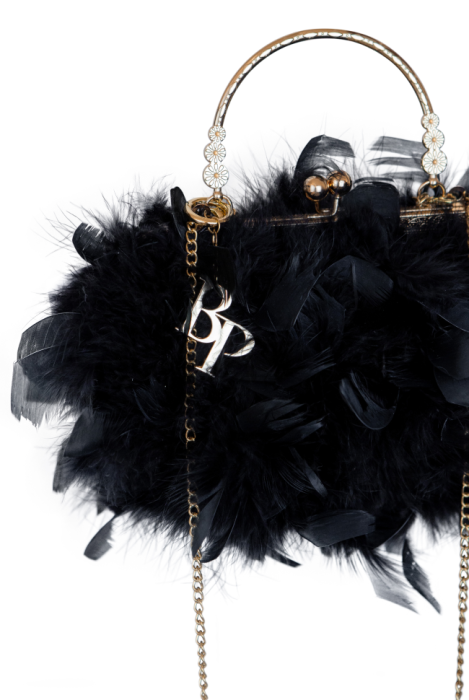 Сумка - ридикюль "Перья" черный