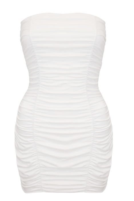 Платье  "Лаура" , Бело-Молочное , Облегающие , Драпированное ,Минни