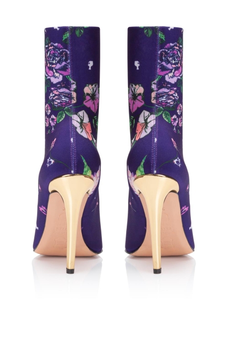 Ботильоны "AW 18-19" бифлекс фиолетовые с принтом