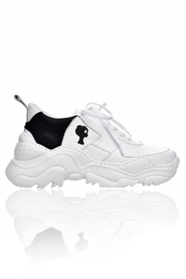 Кроссовки "SS 19" белые флотер, лого