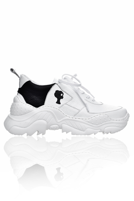 Кроссовки "SS 19" белые флотер, лого