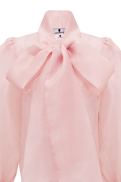 Блуза "Иоланда" пудровая (нежно-розовая), органза