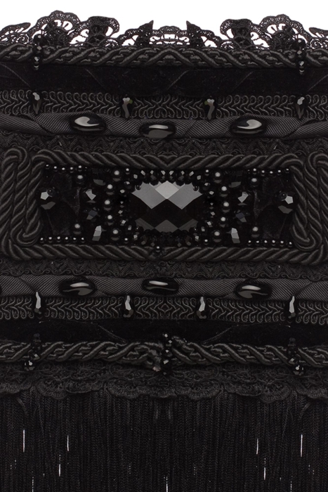 Ридикюль квадратный черный "жемчуг"