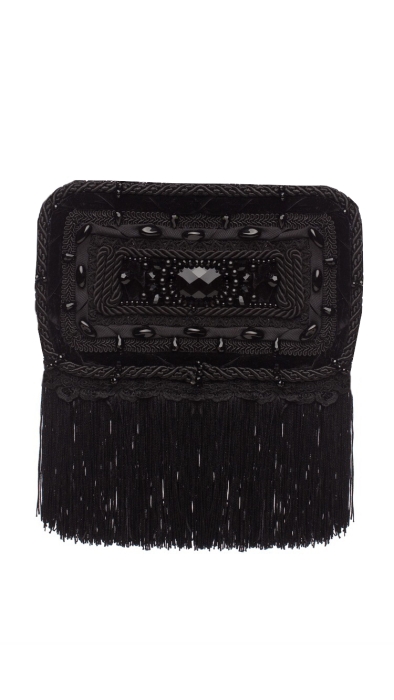 Ридикюль квадратный черный "жемчуг"