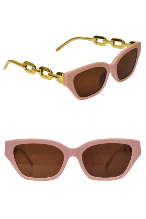 Очки "Элтони" розовые, дужки золотистые ввиде цепочки